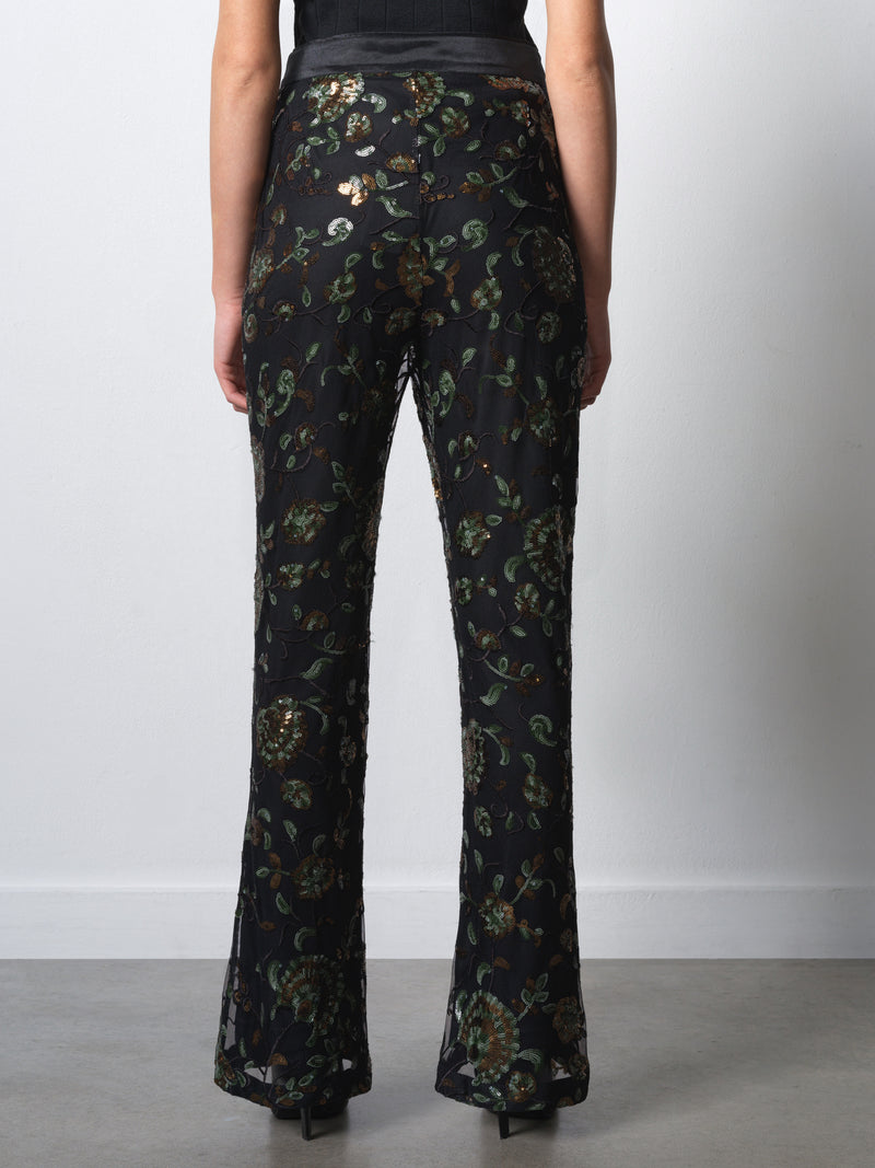 Roshene Sequin Flare Trousers