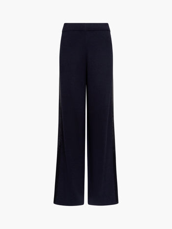 Hannah Knit Sequin Side Panel Wide Leg Trousers