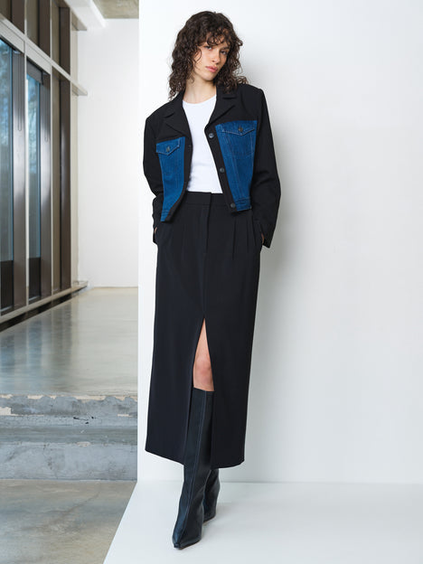 Kimberley Denim Mix Cropped Jacket