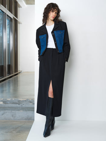 Kimberley Denim Mix Cropped Jacket