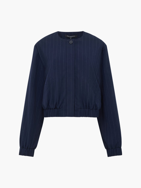 Alia Pinstripe Bomber Jacket