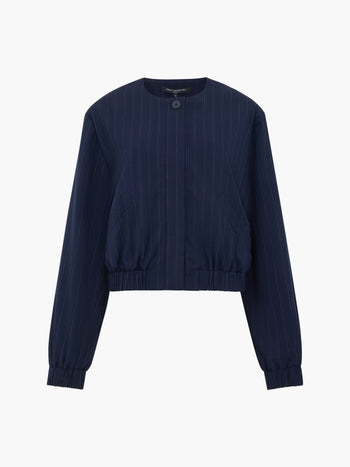 Alia Pinstripe Bomber Jacket