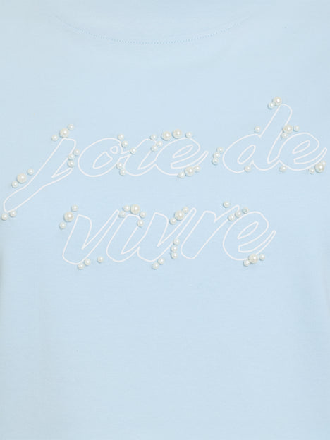 Joie De Vivre Embellished Short Sleeve T-Shirt