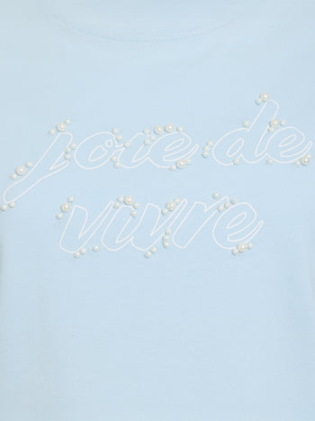 Joie De Vivre Embellished Short Sleeve T-Shirt