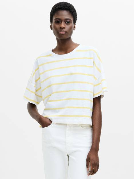 Striped Stepped Hem T-Shirt