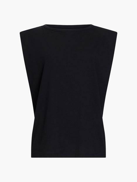 Shoulder Pad Sleeveless T-Shirt