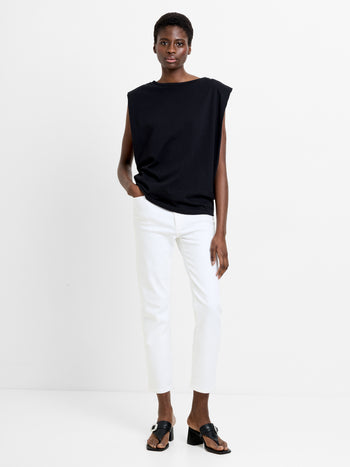 Shoulder Pad Sleeveless T-Shirt