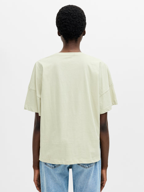 Brushed Cotton Stepped Hem T-Shirt