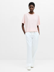 Brushed Cotton Stepped Hem T-Shirt