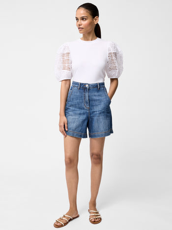 Crochet Lace Puff Sleeve Top
