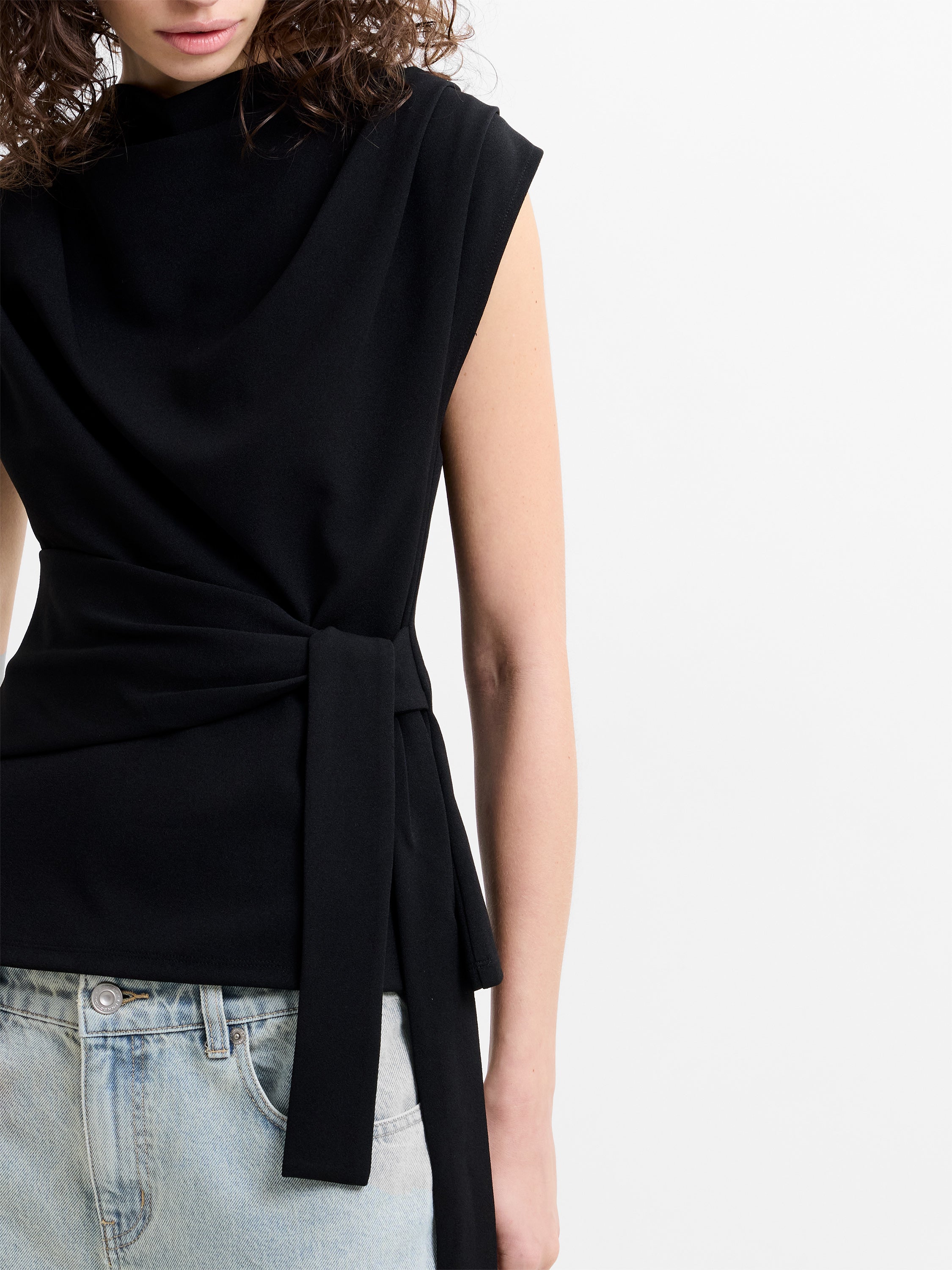 Zion Jersey Belted Shift Top