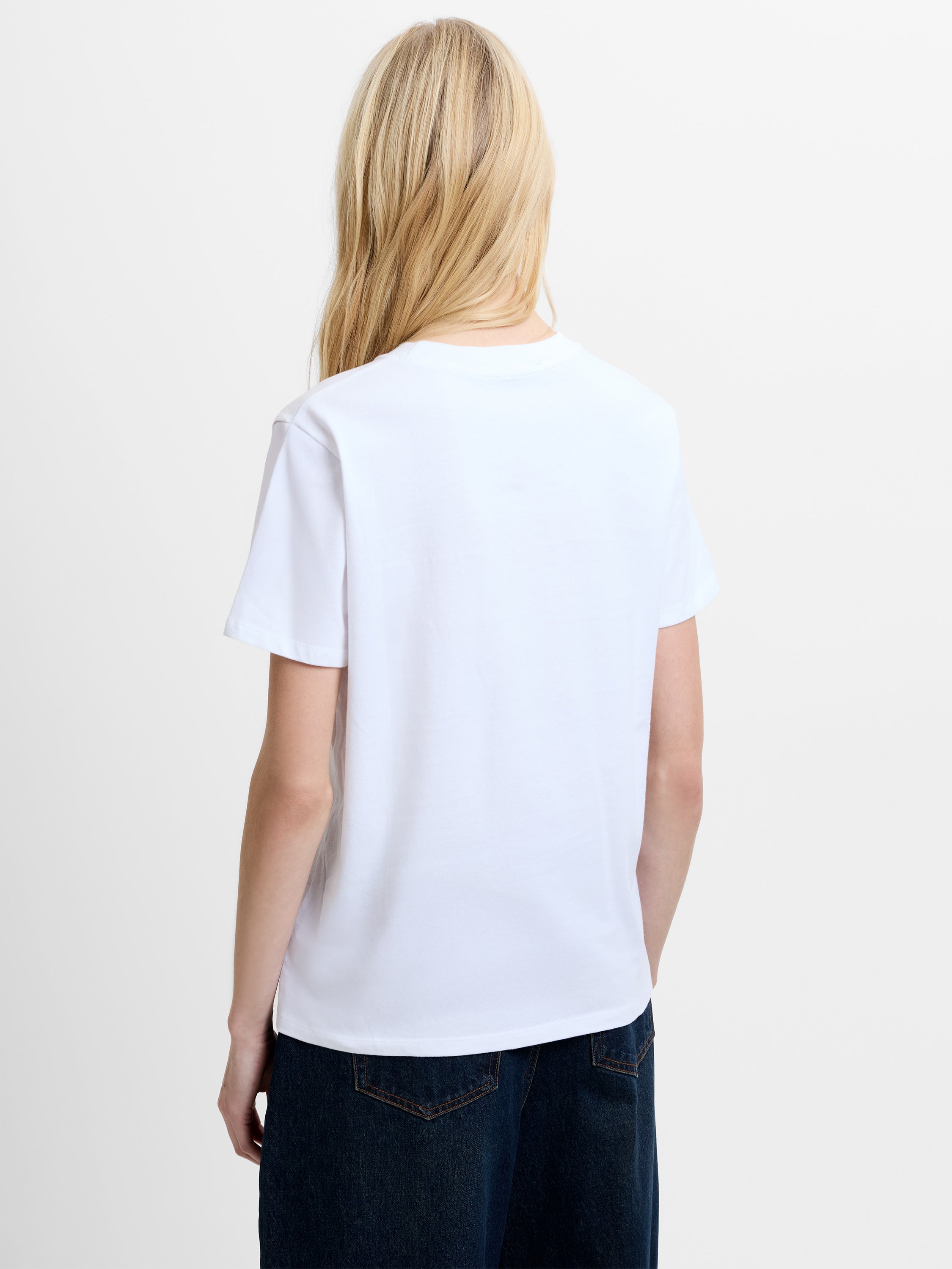 Strawberry Peached Cotton White Graphic T-Shirt