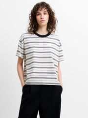 Pernille Jersey Monochrome Striped Boyfriend T-Shirt