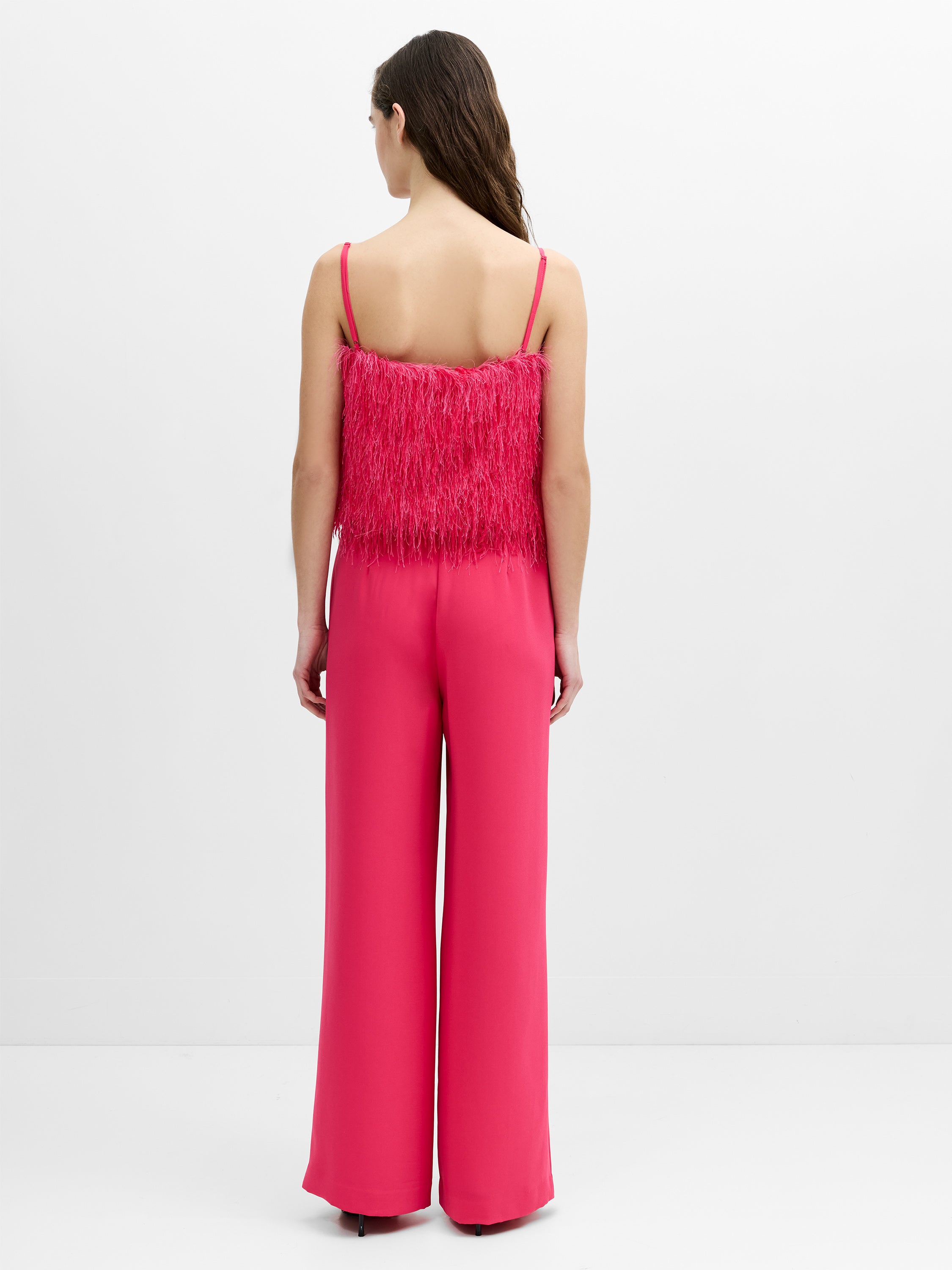 Sonia Textured Strappy Pink Crop Top