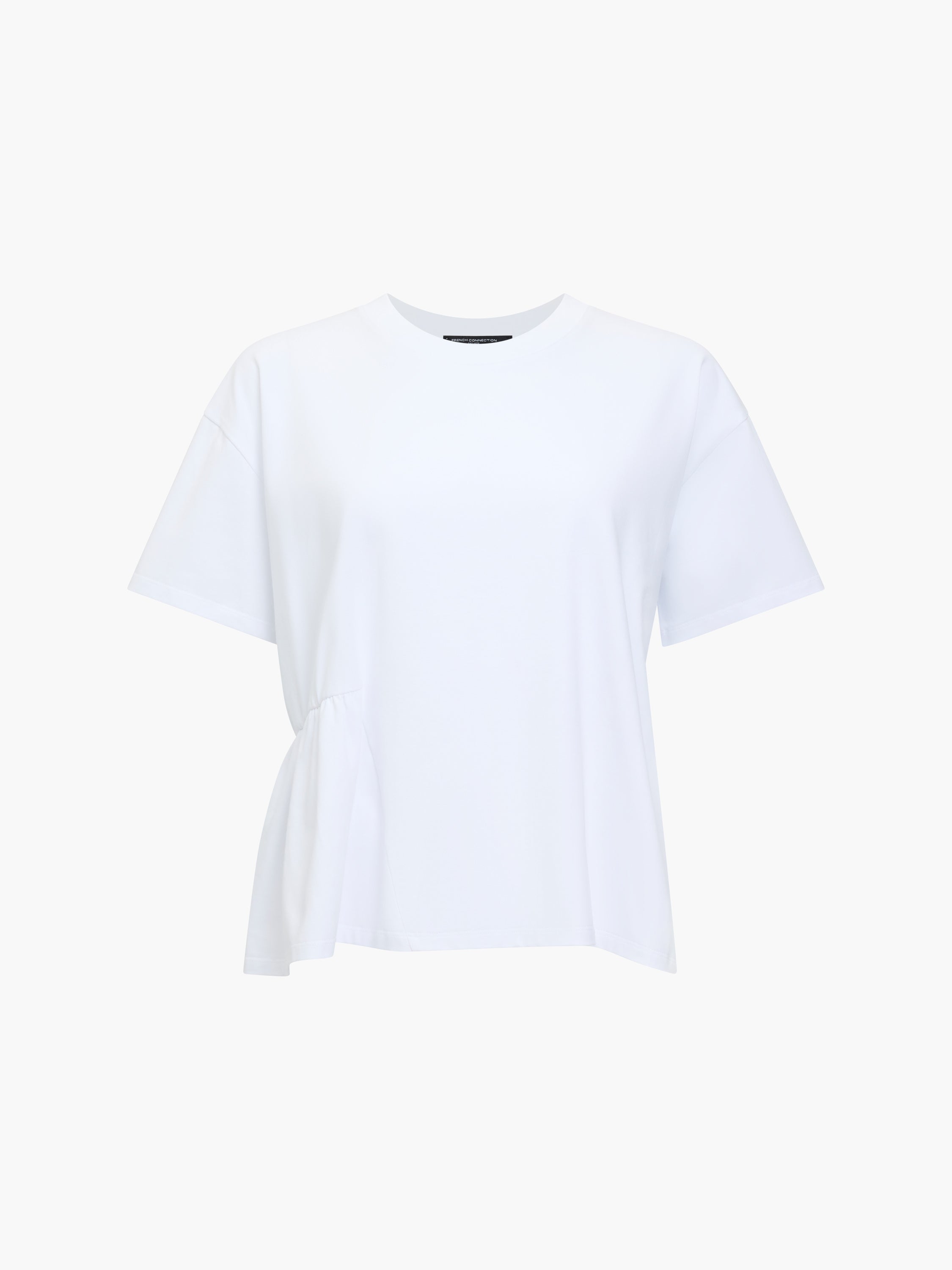 Rallie White Asymmetric Peplum T-Shirt
