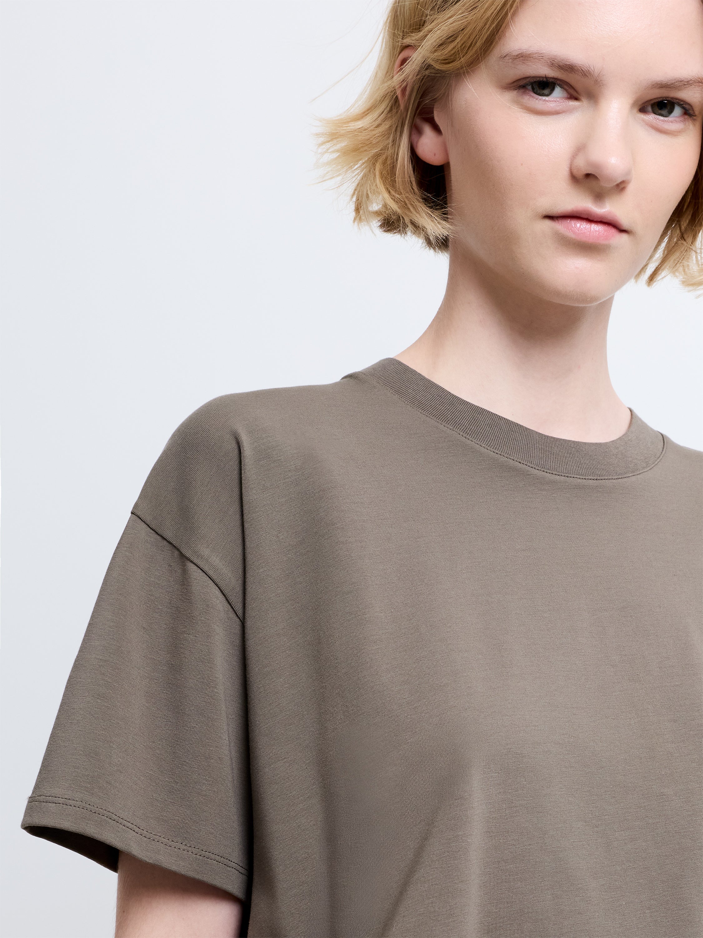 Rallie Khaki Green Asymmetric Peplum T-Shirt