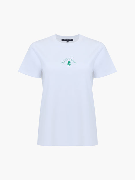 Club French White Graphic T-Shirt