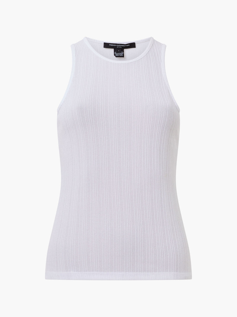 Tallie Textured Racer Tank Top