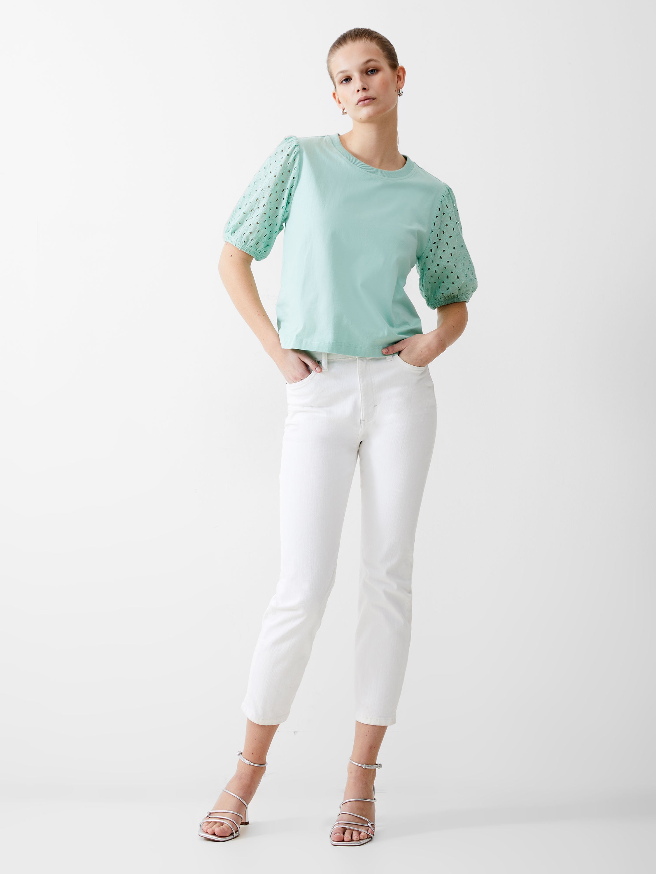 Broderie Sleeve Top