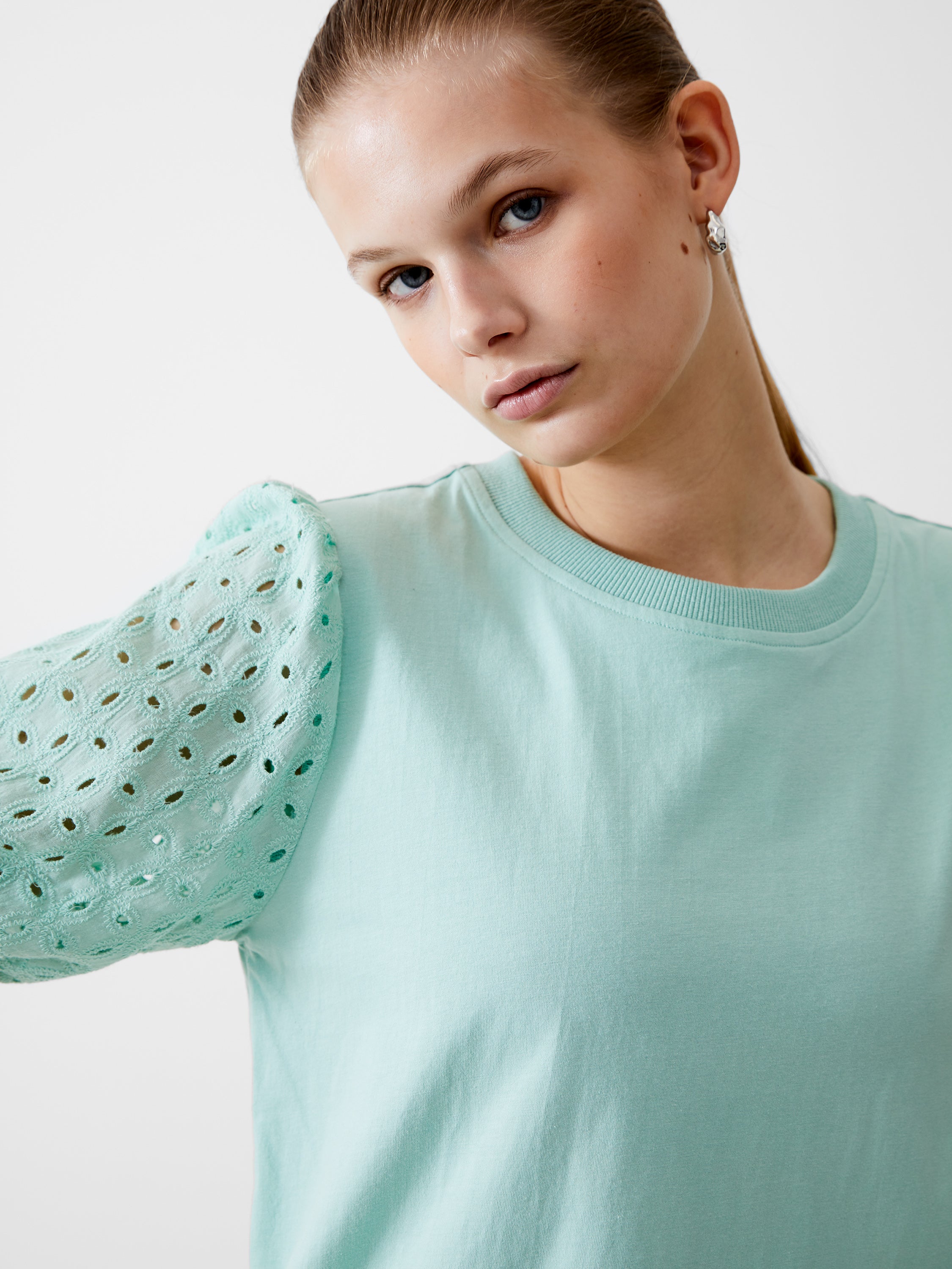 Broderie Sleeve Top