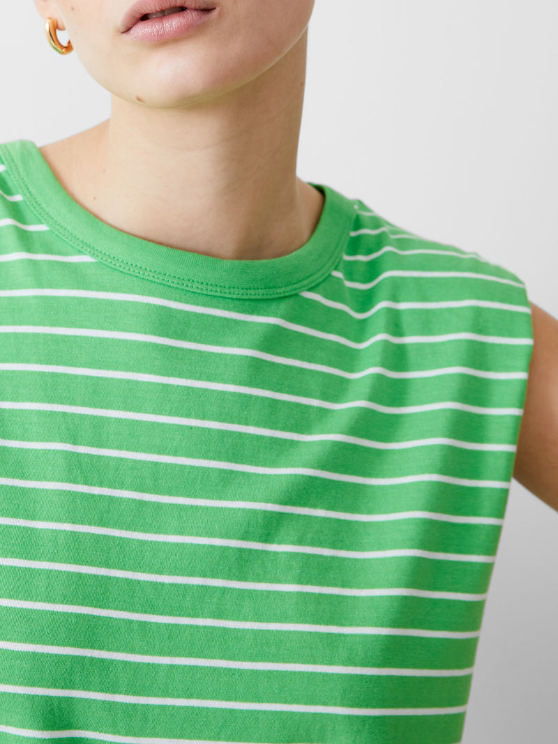 Padded Shoulder Stripe Tank Top