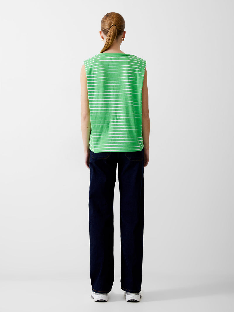 Padded Shoulder Stripe Tank Top