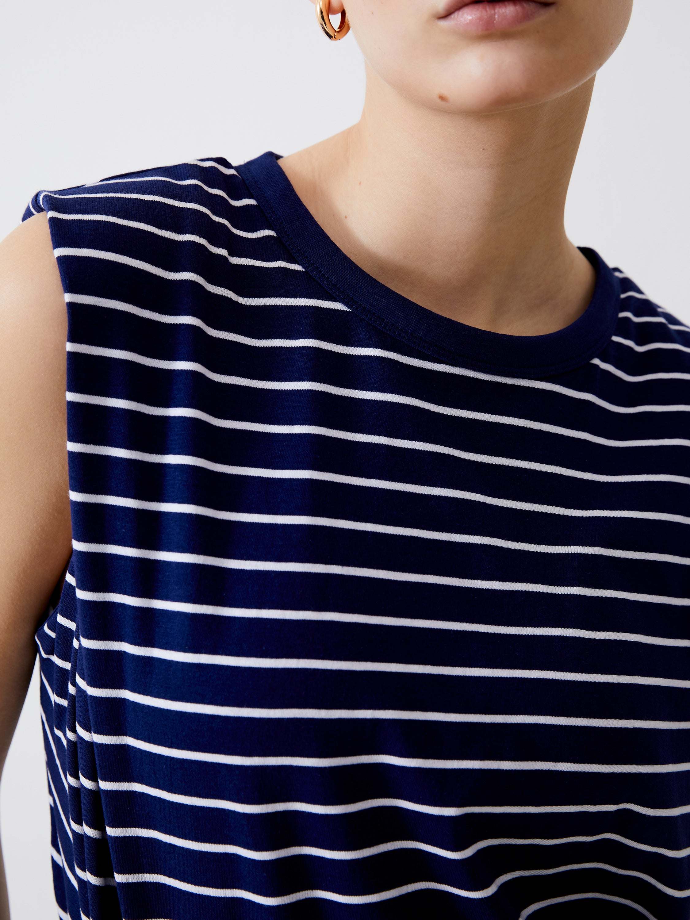 Padded Shoulder Stripe Tank Top