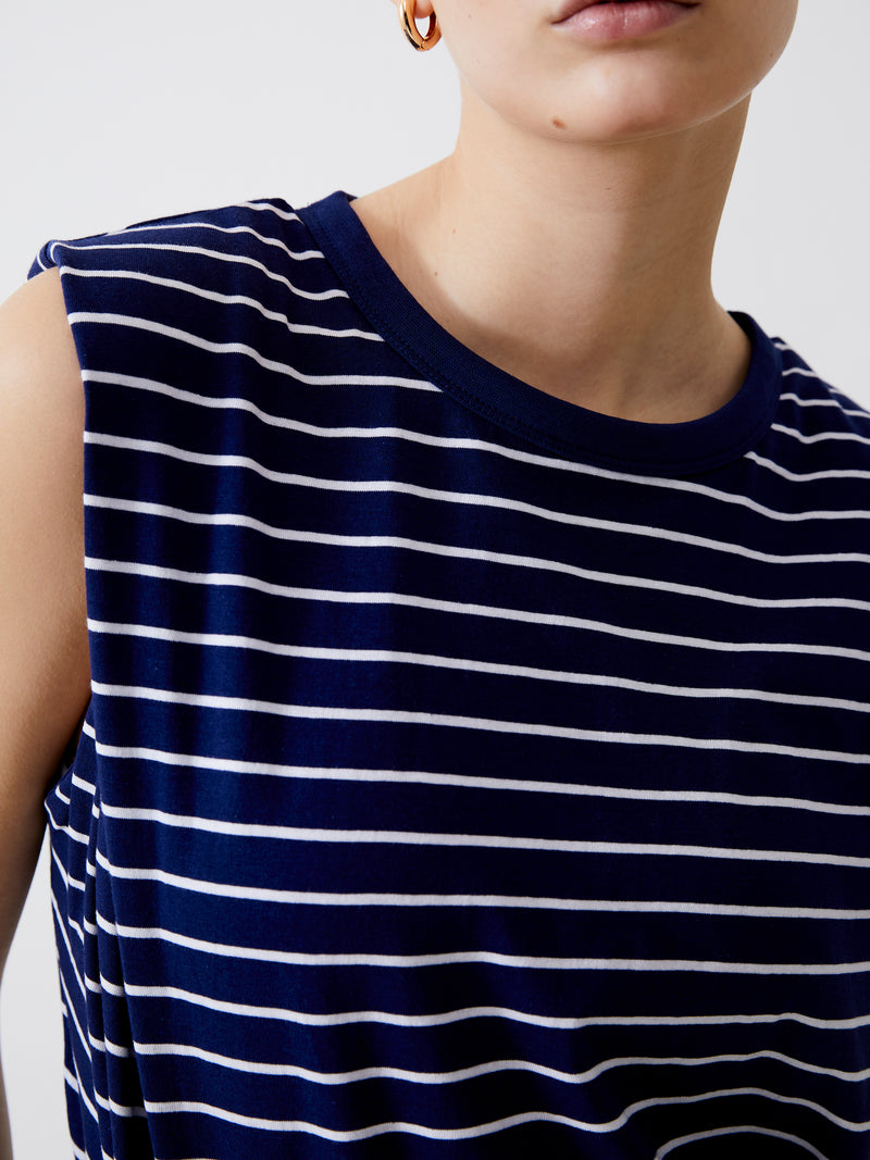 Padded Shoulder Stripe Tank Top