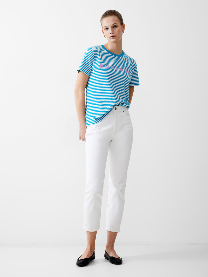 Bonjour Stripe Graphic T-Shirt