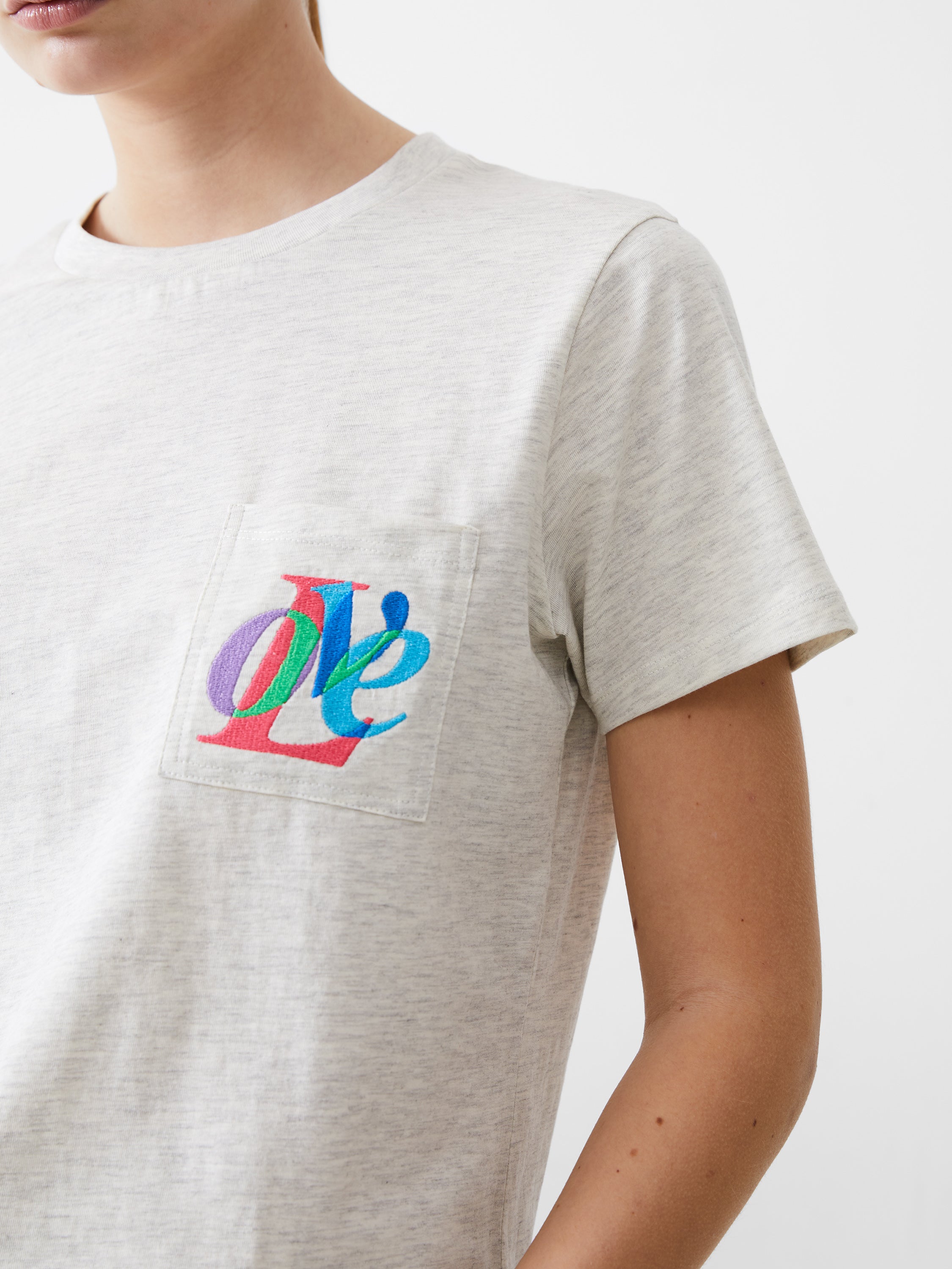 Love Embroidered Pocket T-Shirt