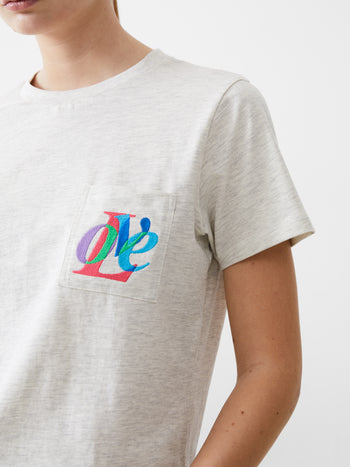 Love Embroidered Pocket T-Shirt