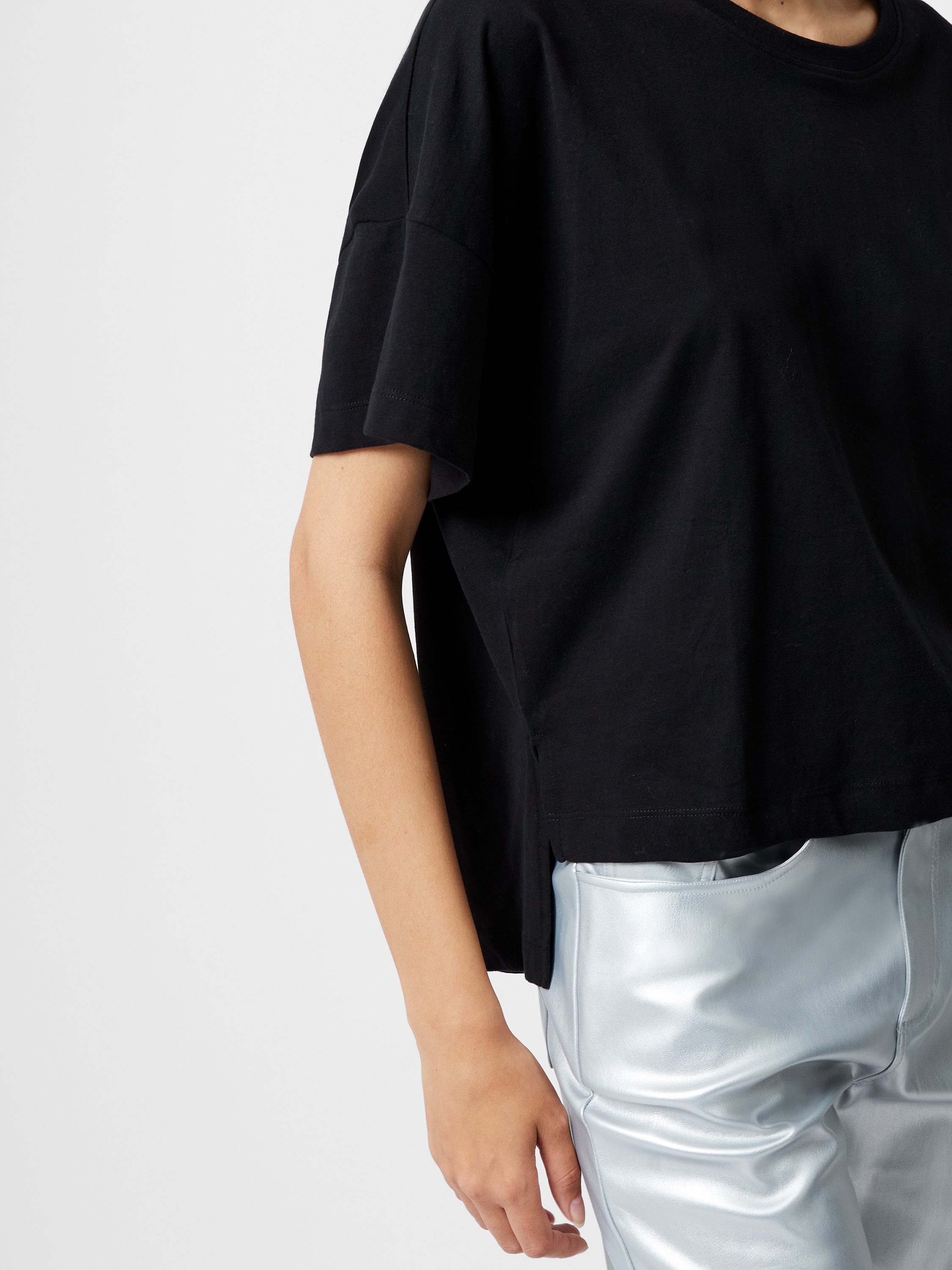Brushed Stepped Hem T-Shirt
