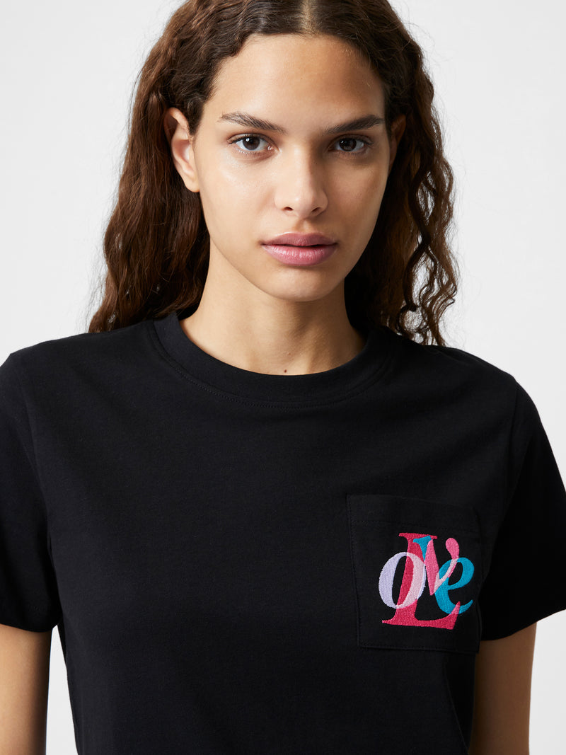 Love Embroidered Pocket T-Shirt