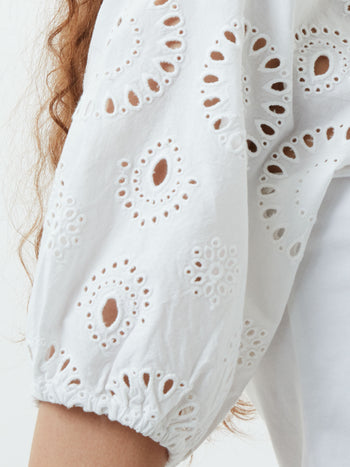 Rosana Anglaise Puff Sleeve Top