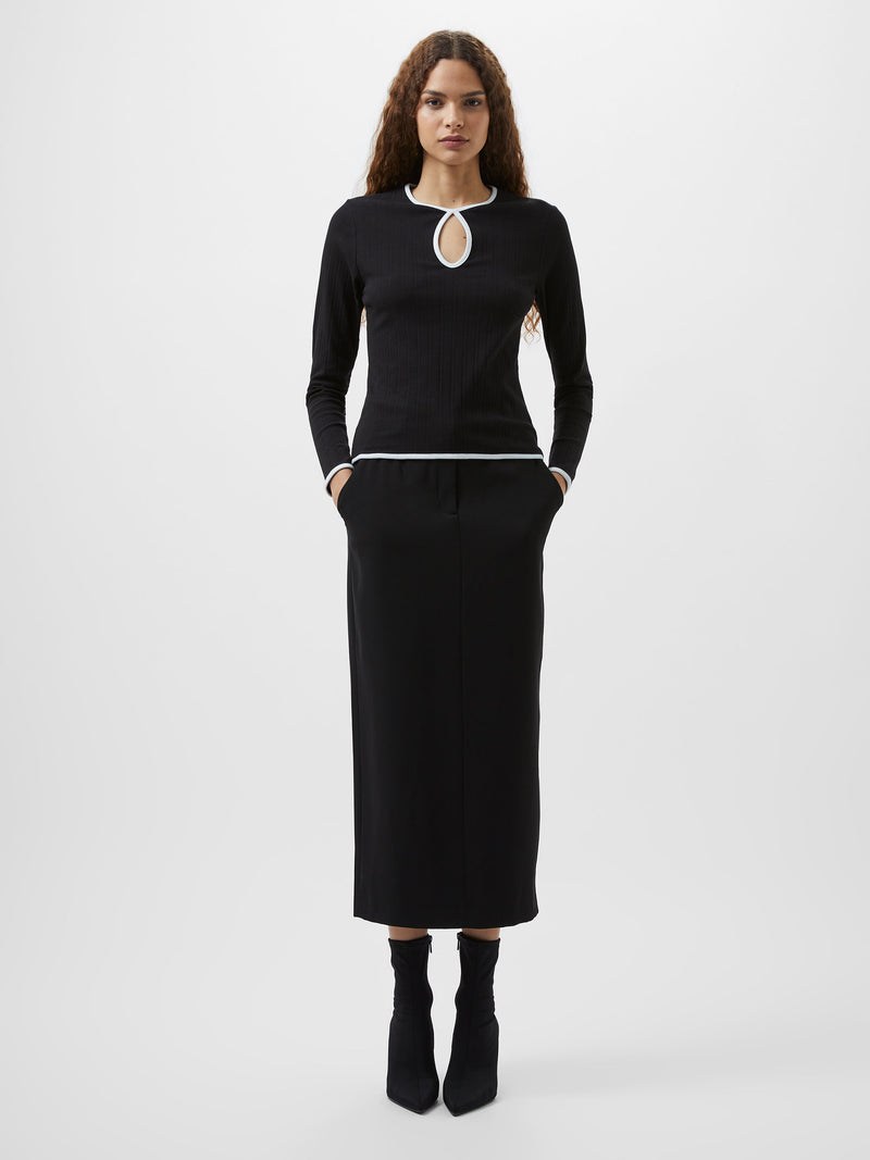 Sasia Rib Contrast Binding Top