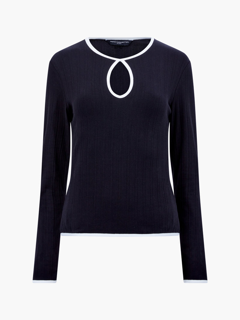 Sasia Rib Contrast Binding Top