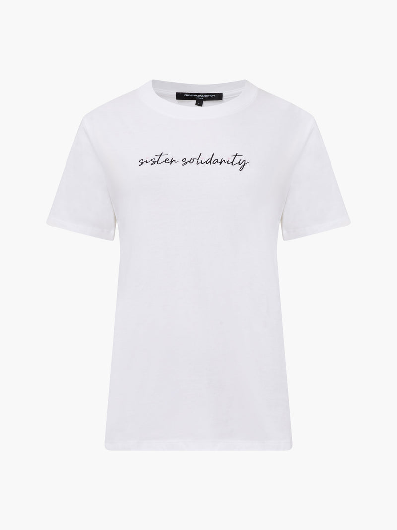 Sister Solidarity Embroidered Graphic T-Shirt