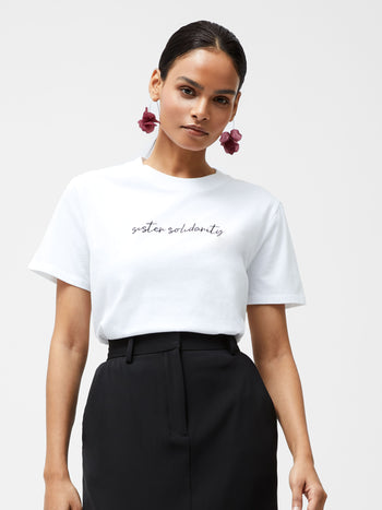 Sister Solidarity Embroidered Graphic T-Shirt