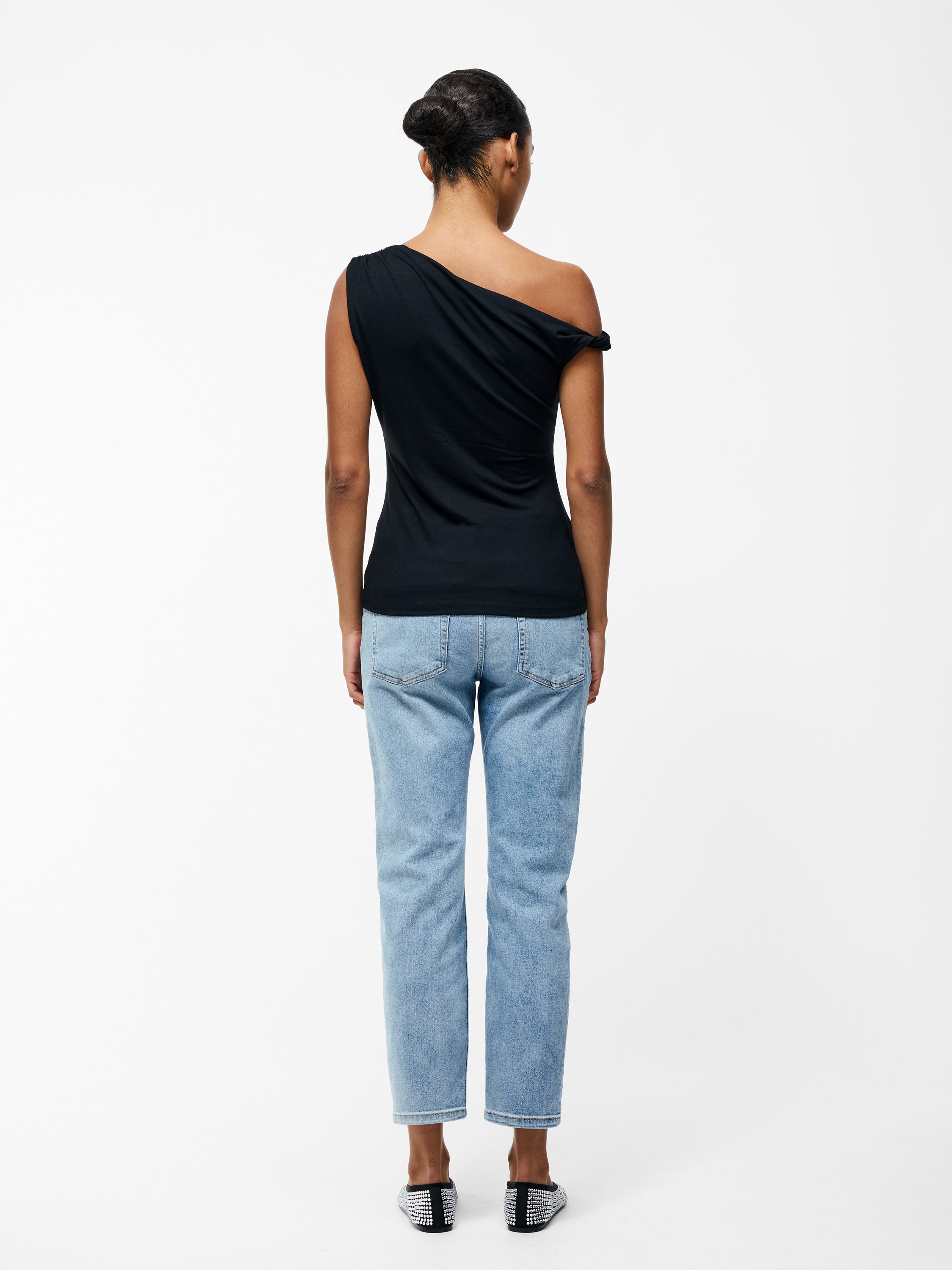 Sia Jersey Asymmetric Draped Top