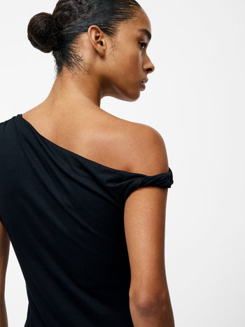 Sia Jersey Asymmetric Draped Top