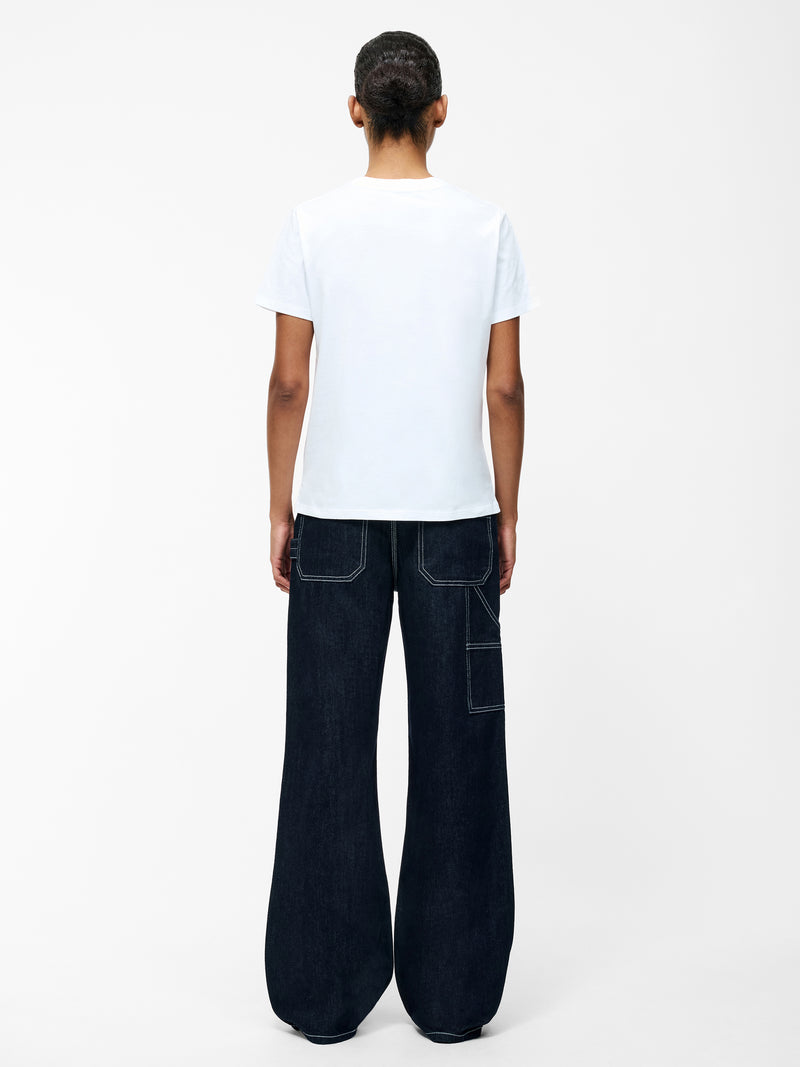 3D Floral Motif Short Sleeve T-Shirt