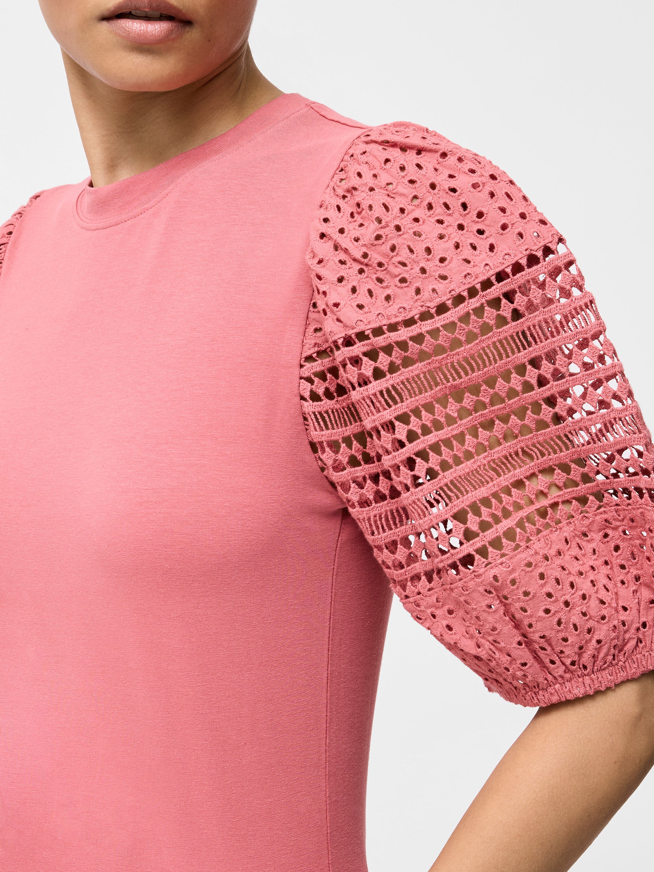 Crochet Lace Puff Sleeve Top