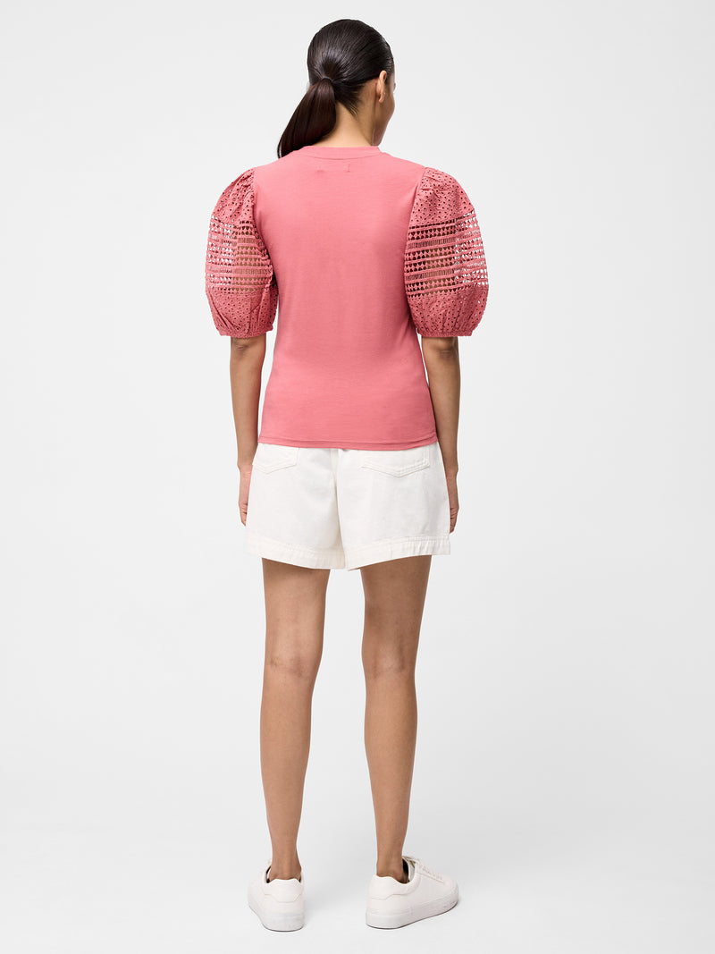 Crochet Lace Puff Sleeve Top