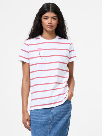 Striped Balloon Heart Amour T-Shirt