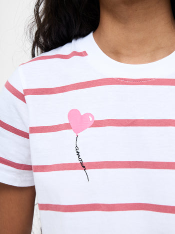 Striped Balloon Heart Amour T-Shirt