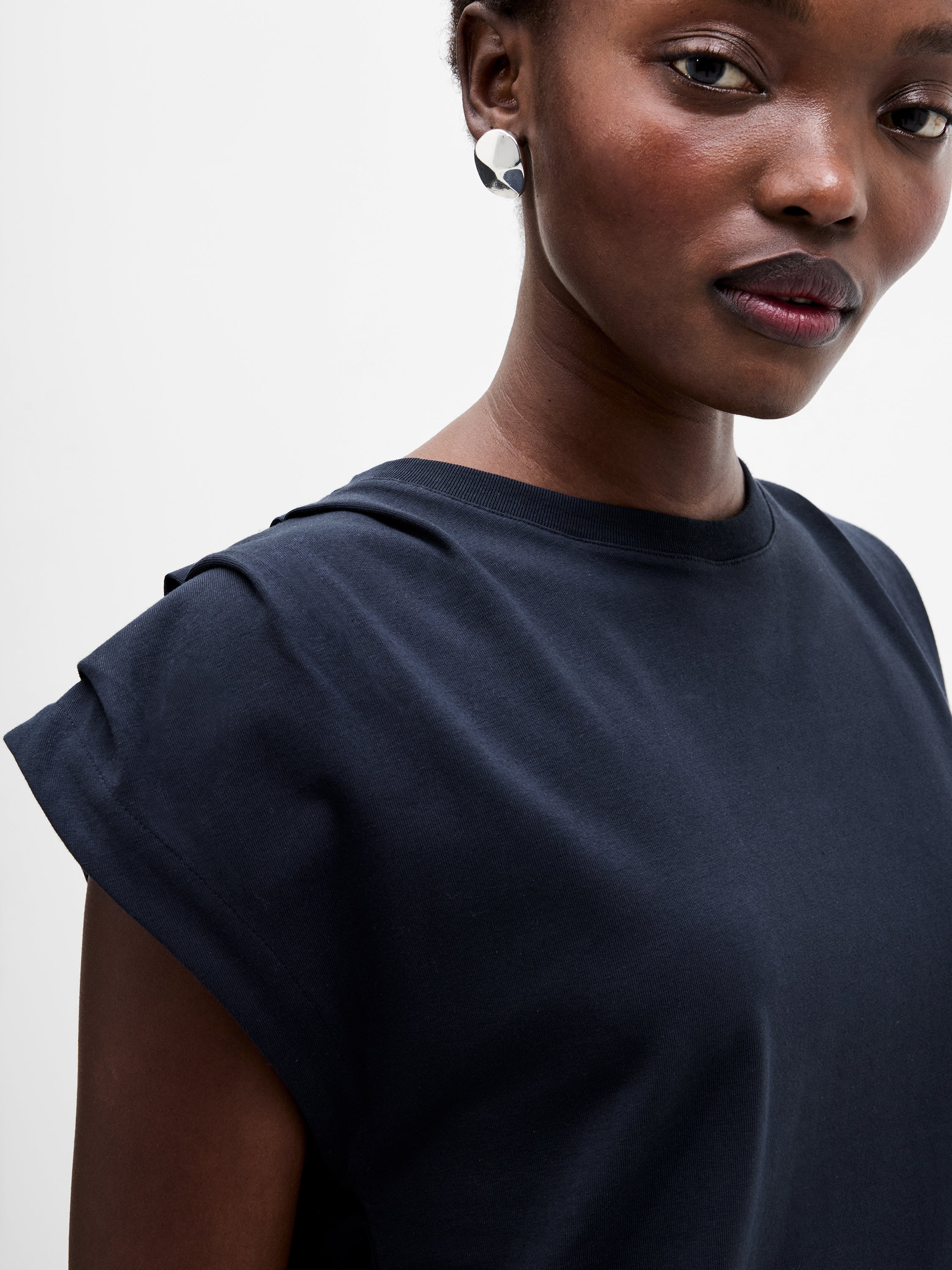 Rallie Pleated Shoulders T-Shirt