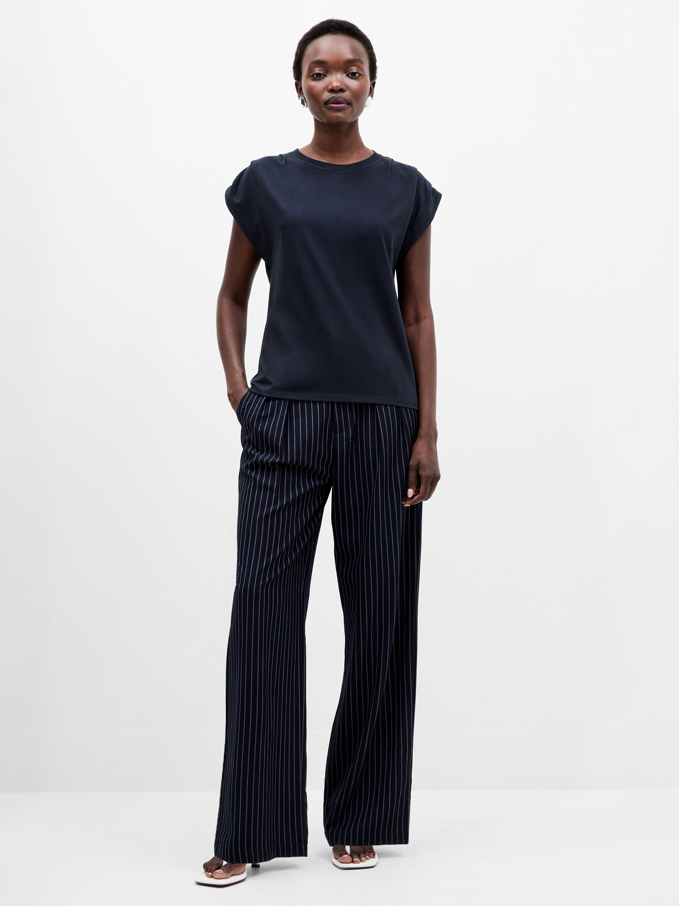 Rallie Pleated Shoulders T-Shirt