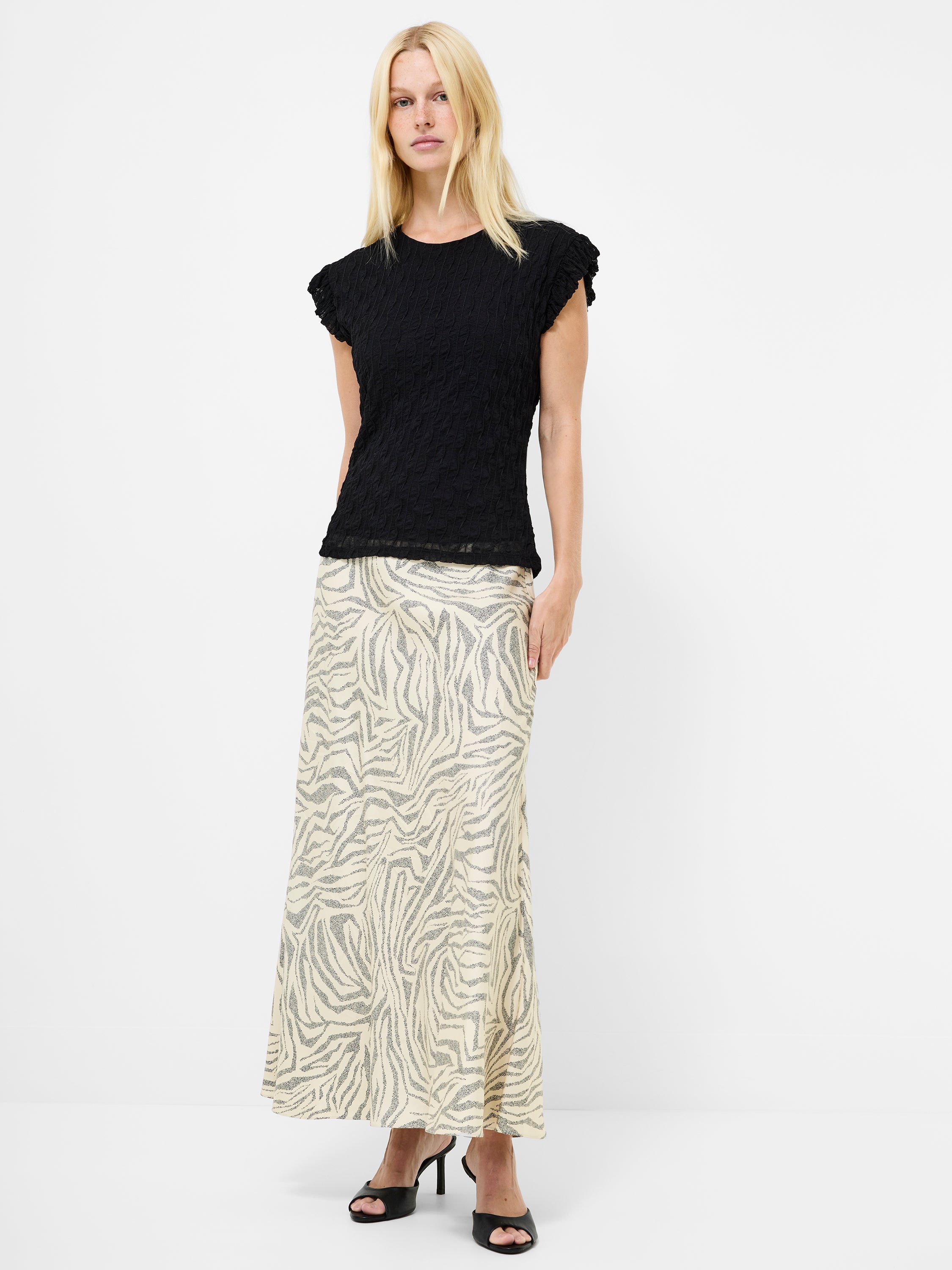Wanda Textured Jersey Peplum Top