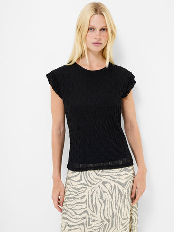 Wanda Textured Jersey Peplum Top