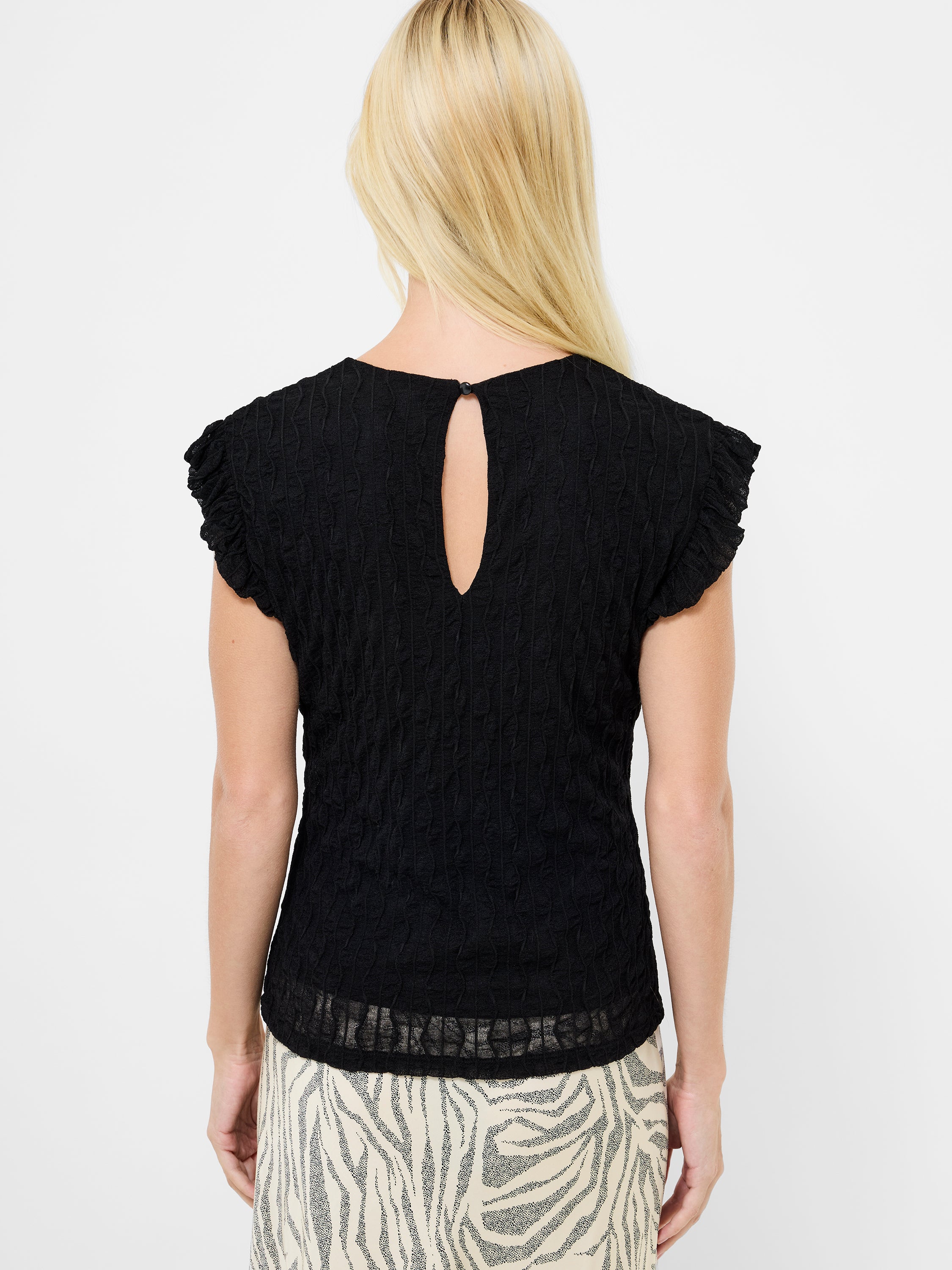Wanda Textured Jersey Peplum Top